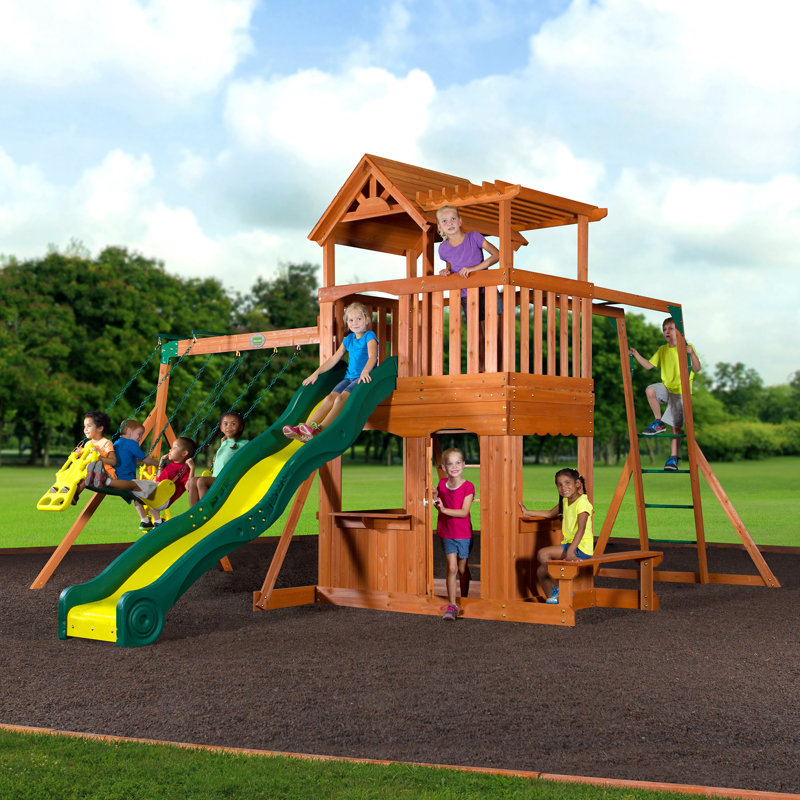 Backyard Discovery Thunder Ridge All Cedar Swing Set & Reviews Wayfair
